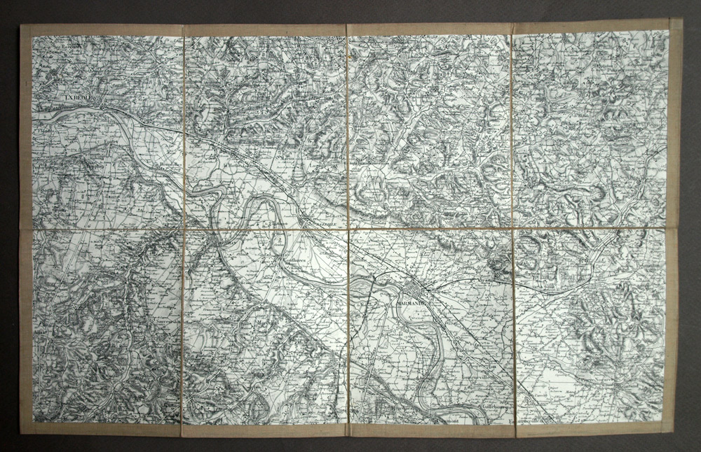 Región de MARMANDE, LA RÉOLE en gironde Canvas Mapa geográfico del siglo XIX. 