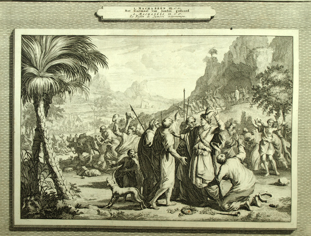 The Feast of Jambri and Tombeau Jonathan Engraving of the Bible of