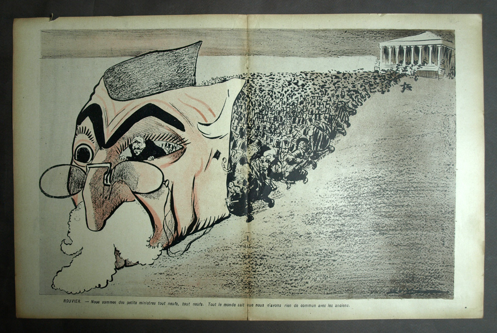 LE MINISTRE MAURICE ROUVIER, lithographie originale d&eacute;but 20eme si&egrave;cle 