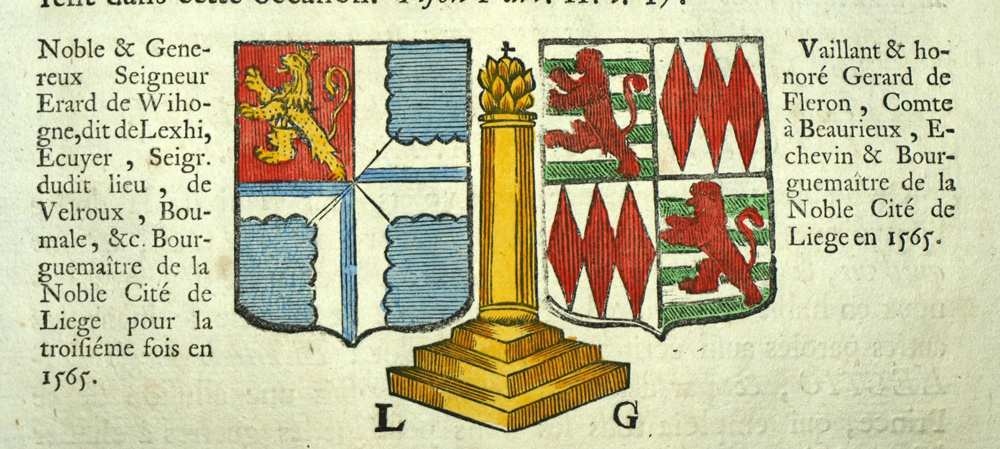 Erard de WIHOGNE de LEXHI und Gerard de FLÉRON Bürgermeister von Lüttich, Wappen 
