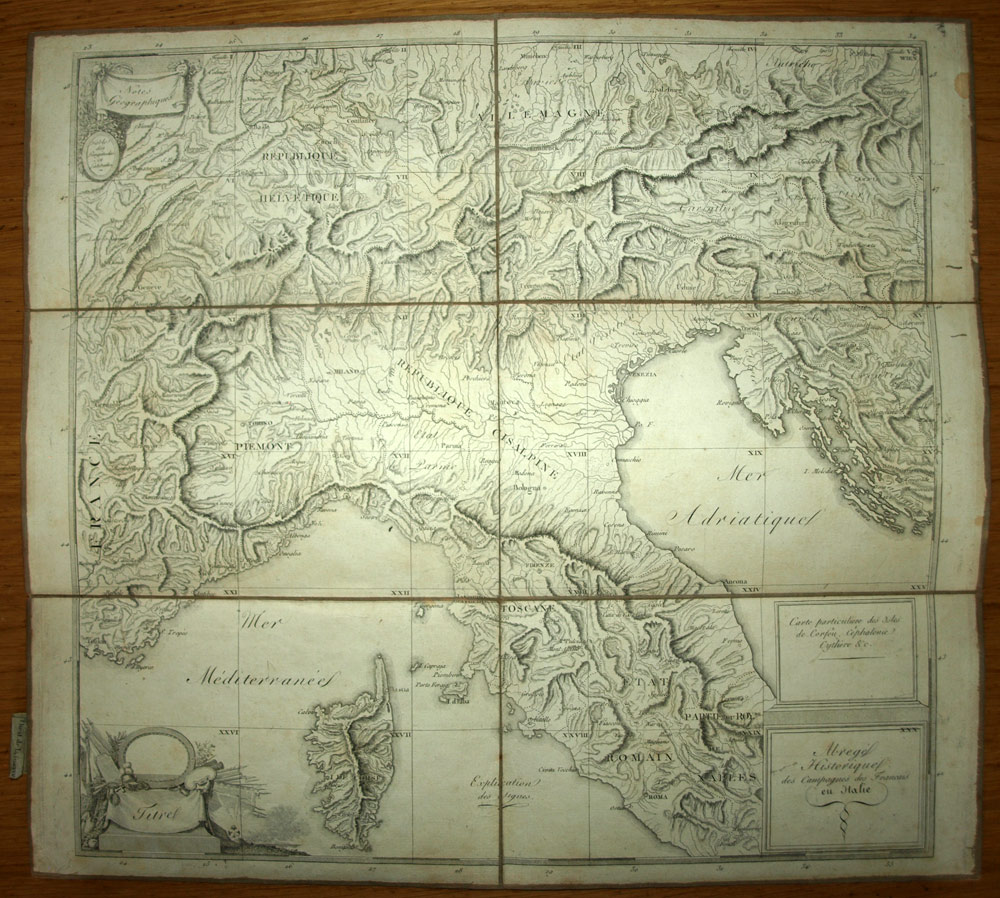 Region Du Nord De L Italie Carte Geographique Toilee Originale Du Xixeme Siecle Ebay