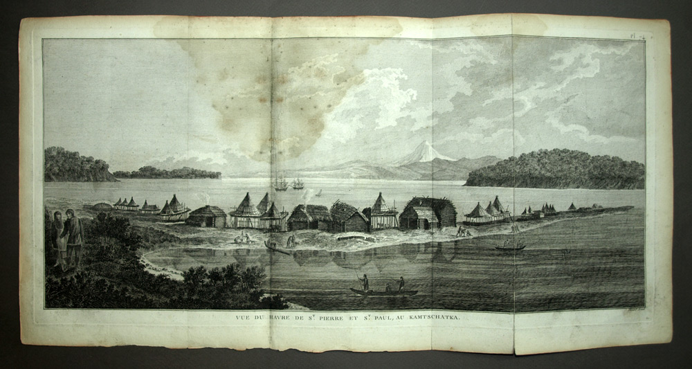 DECOUVERTE VUE DE PETROPAVLOVSK AU KAMTSCHATKA, 1785 gravure voyage de Cook 