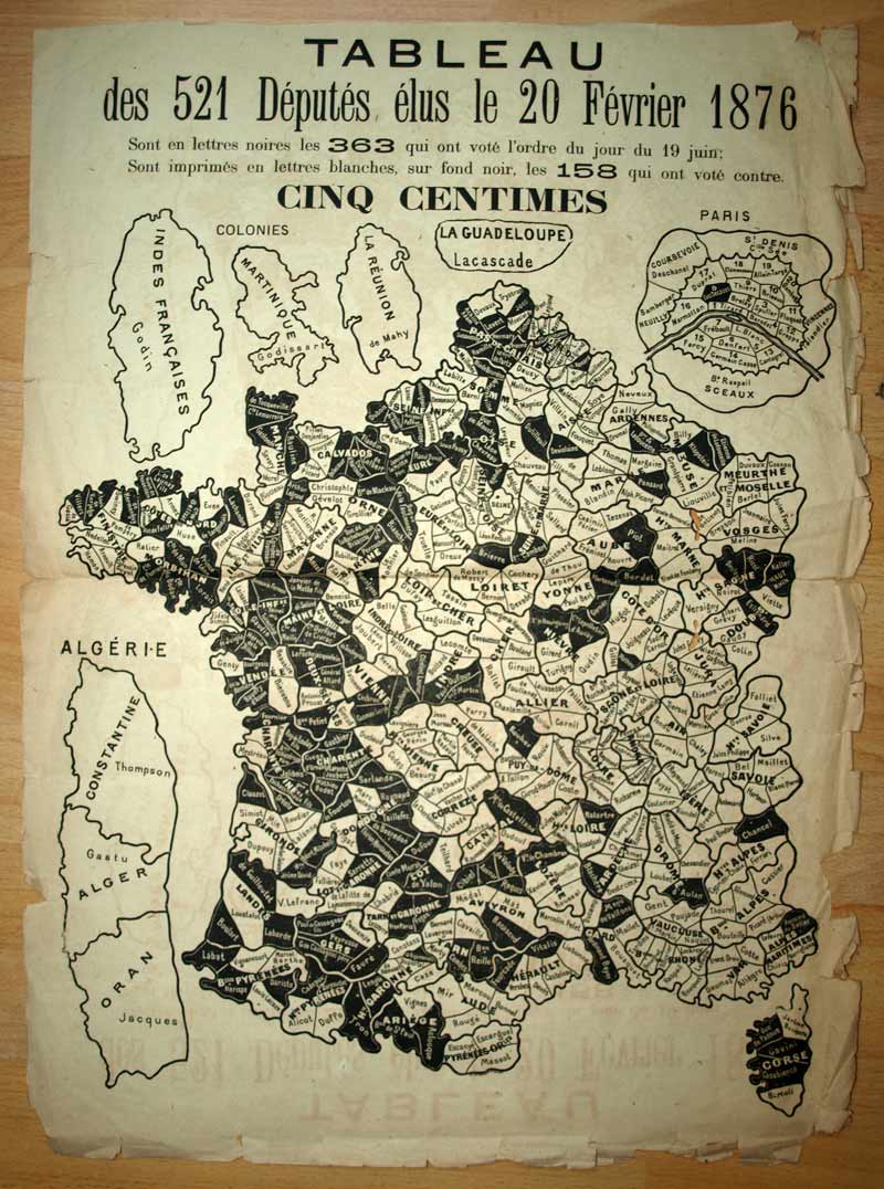 Poster Painting Of 521 Députés Elect The 20 February 1876, Elections