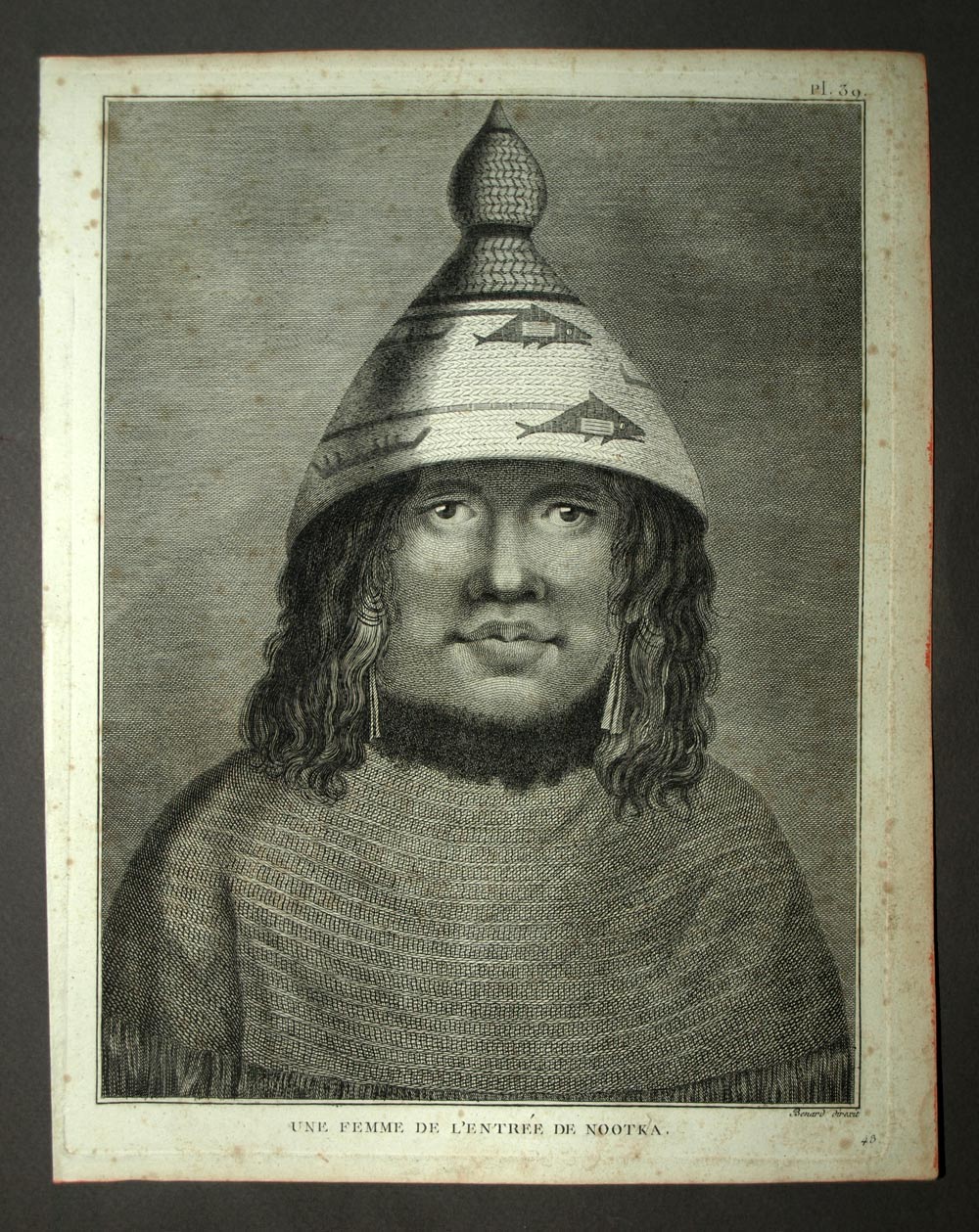 Donna indiana da Nootka o Yuquot Incisione di Vancouver Travel di Cook 1774 Donna indiana da Nootka o Yuquot Incisione di Vancouver Travel di Cook 1774