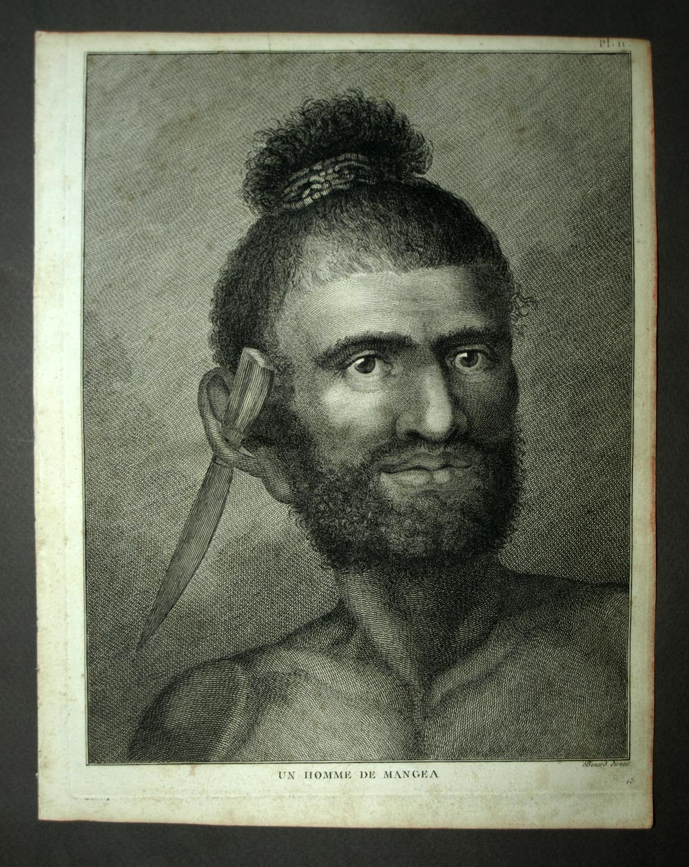 Hombre de Ate o Mangaia en las Islas Cook Cannibal Grabado a James Cook 1774 