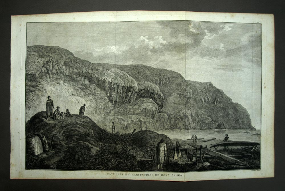 HABITATION ET NATUREL D'OONALASHKA ou UNALASKA Gravure voyage de James COOK 1774 HABITATION ET NATUREL D'OONALASHKA ou UNALASKA Gravure voyage de James COOK 1774