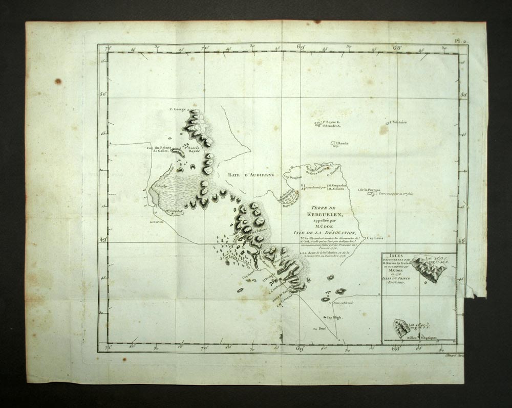 Map Of Earth Kerguelen, Island Of Prince Édouard engraving Trip Cook ...