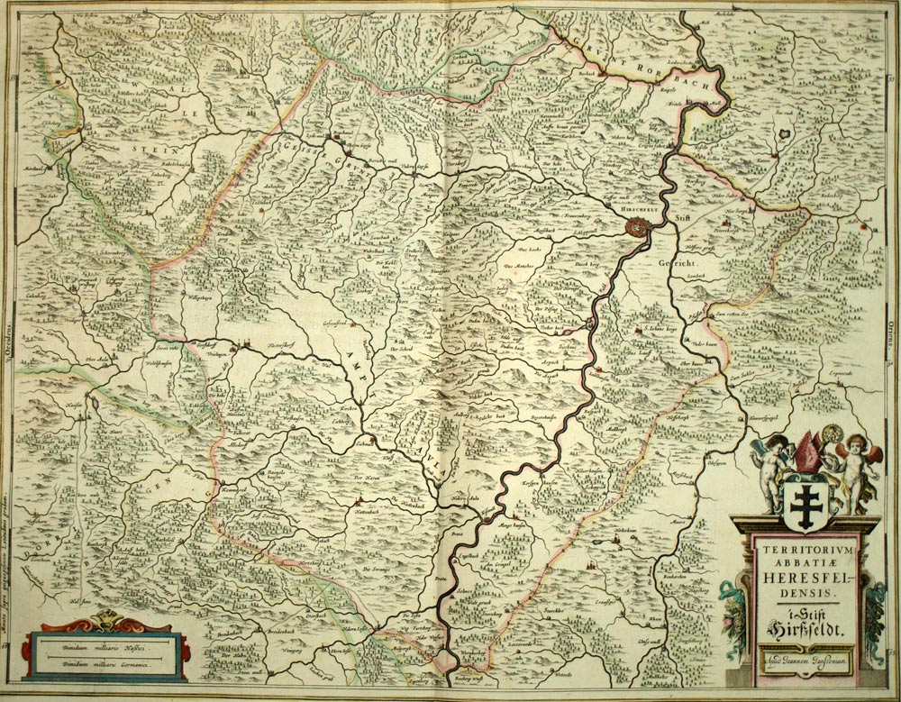Map geographic Area of Bad Hersfeld IN Hessian IN Germany By Janssons