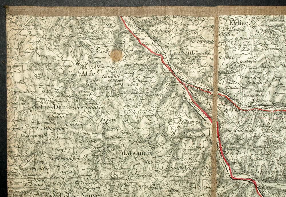 REGIONE DI MONTIGNAC, SARLAT-LA-CANÉDA mappa geograficoantic carta geografica 