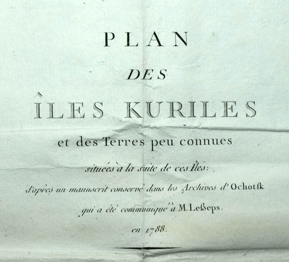 Gravure voyage de Lapérouse 1797 CARTE ANTIC MAP DES ILES KOURILES AU KAMTCHATKA 