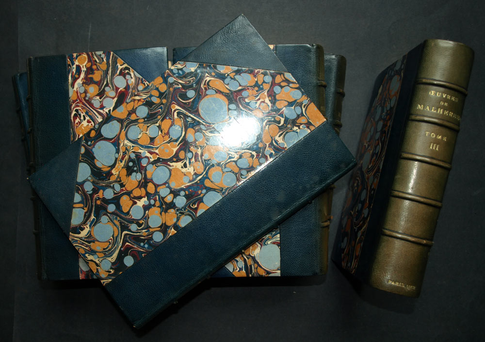 &OElig;UVRES COMPL&Egrave;TES DE MALHERBE par M.L. Lalanne 1862, 6 volumes reli&eacute;s cuir 