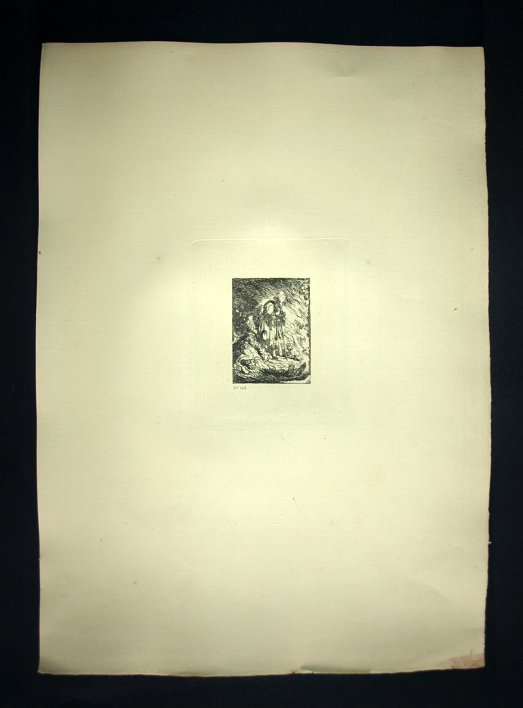 GEUX ET GUEUSE DEBOUT Gravure des oeuvres de Rembrandt tirage de 1880 GEUX ET GUEUSE DEBOUT Gravure des oeuvres de Rembrandt tirage de 1880