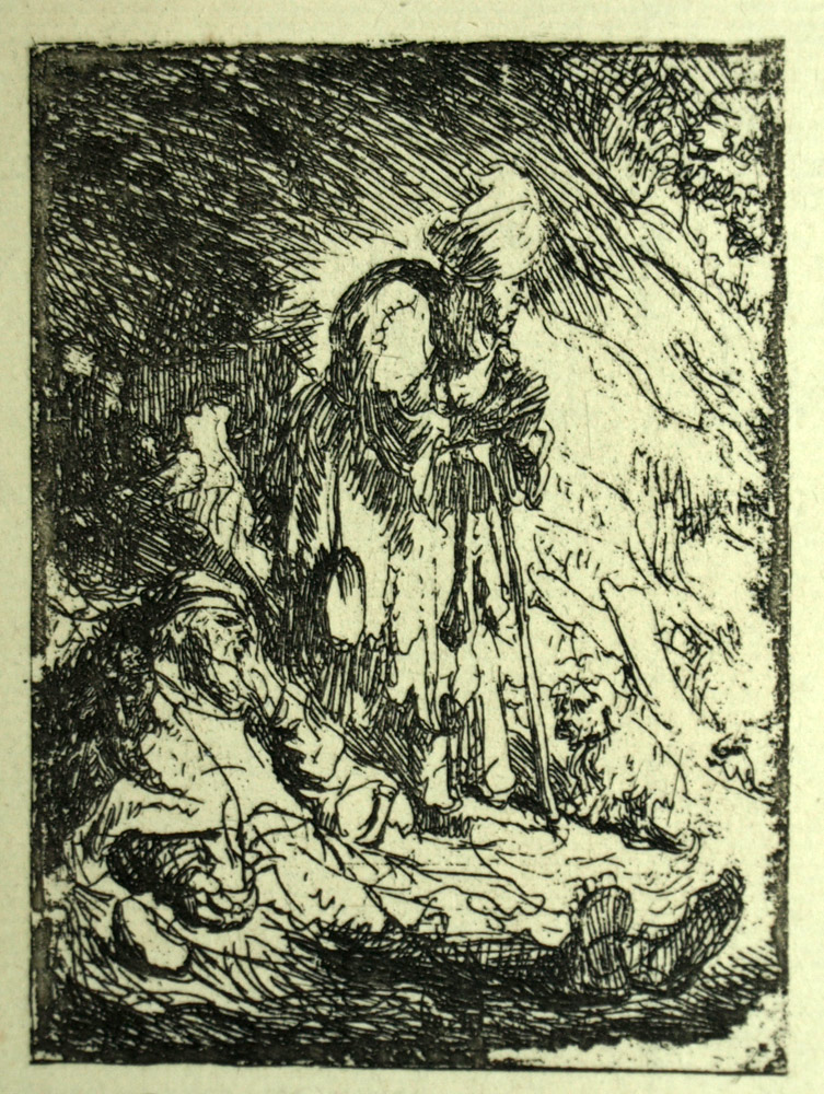 GEUX ET GUEUSE DEBOUT Gravure des oeuvres de Rembrandt tirage de 1880 GEUX ET GUEUSE DEBOUT Gravure des oeuvres de Rembrandt tirage de 1880