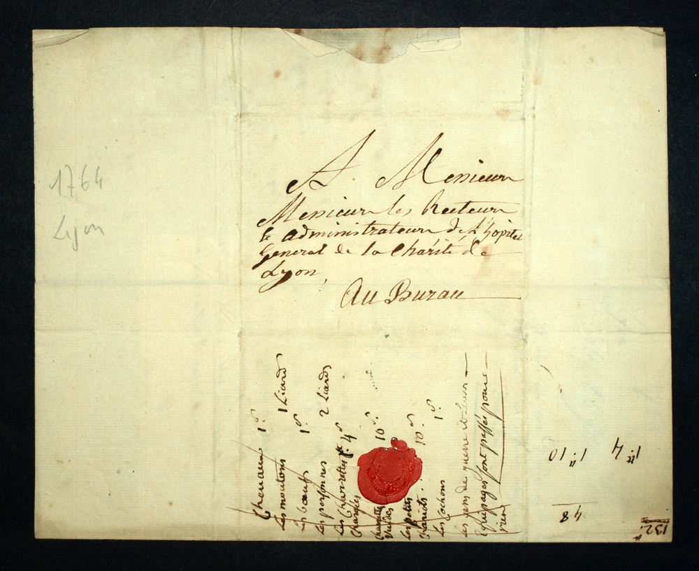 Abbaye Femmes de Fontrevault, Lettre manuscrit de Marie Louise de MONTHOLON 1740 