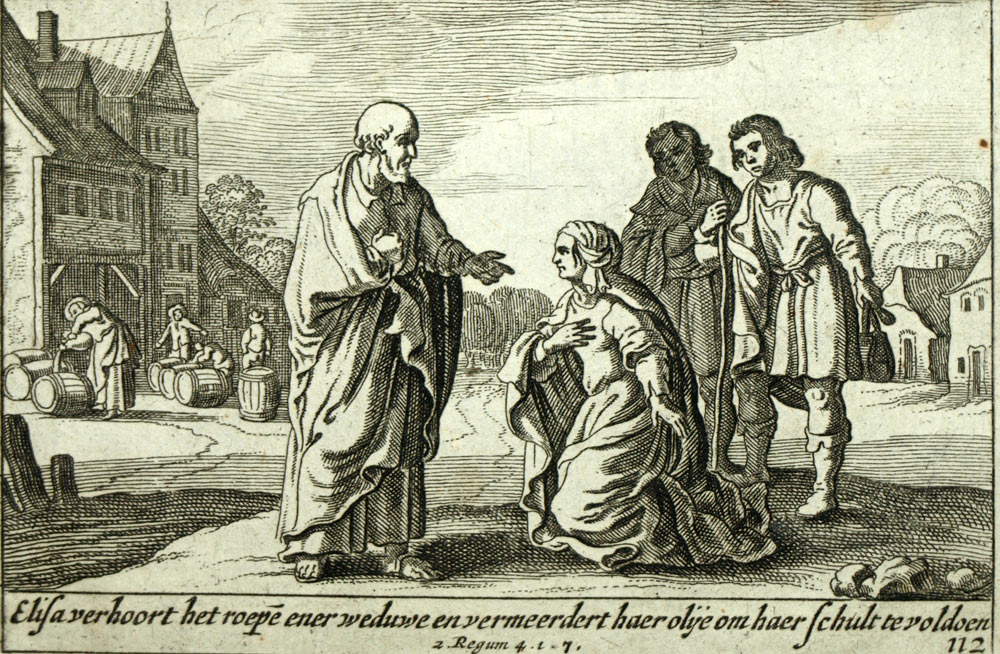1.700 Estampas Grabado del Antiguo Testamento de la Biblia El Profeta Elie en la viuda 