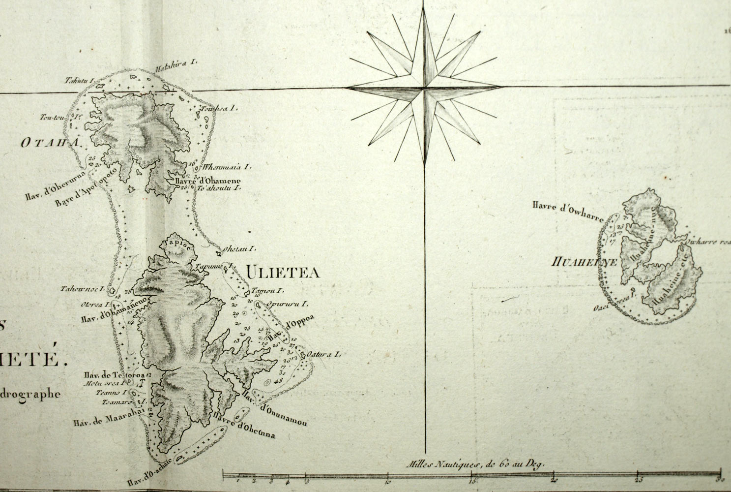 THE SOCIETY ARCHIPELAGO LEEATHERE ISLANDS BORA-BORA geographic map of 1787 