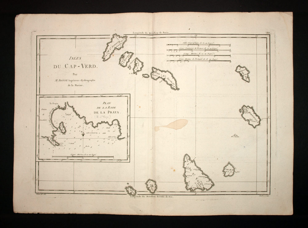 La Repubblica di Cap-Vert, Repubblica di Cabo Verde mappa geografico del 1787 La Repubblica di Cap-Vert, Repubblica di Cabo Verde mappa geografico del 1787