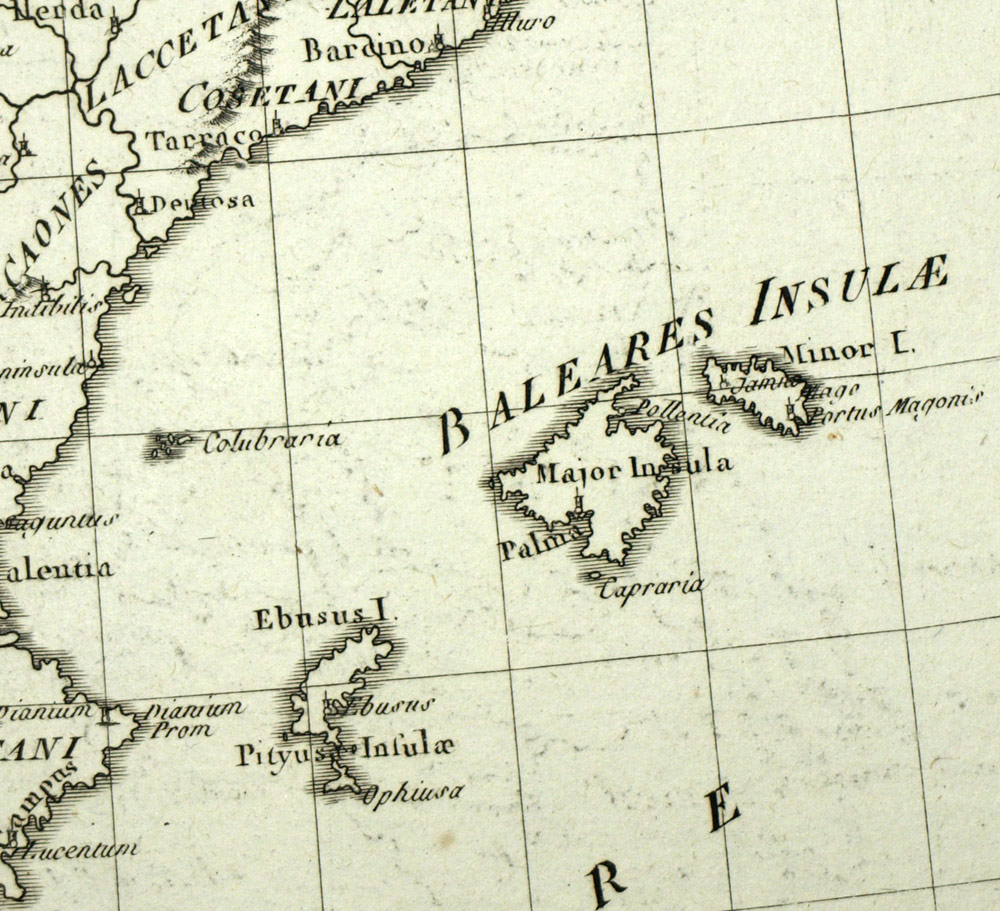 L'ESPAGNE LE PORTUGAL LES ILES BAL&Eacute;ARES carte g&eacute;ographique 1787 geographical map 