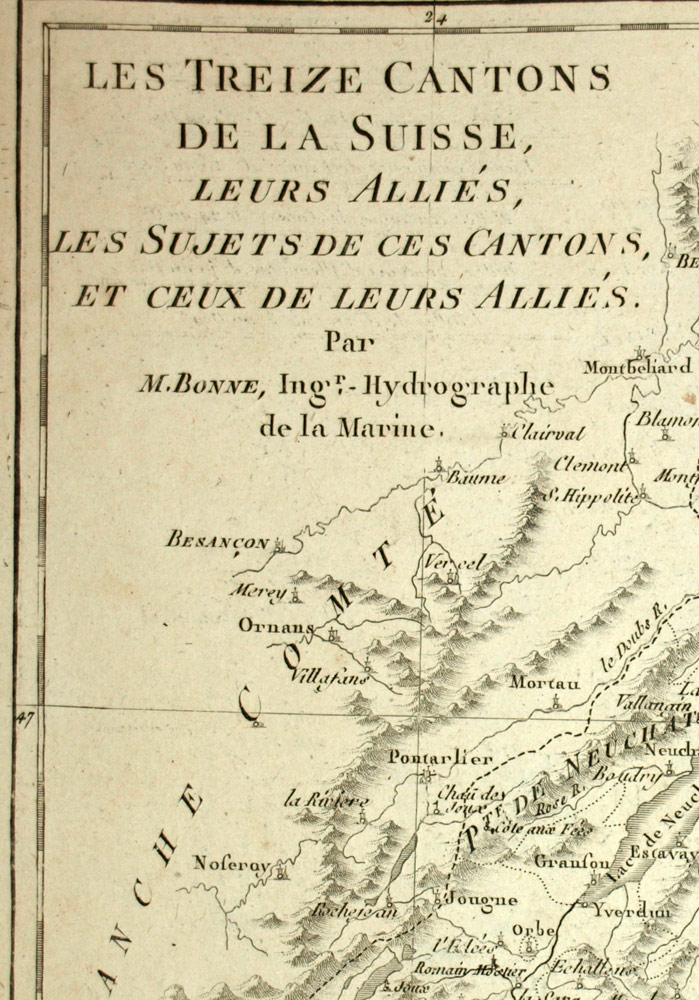 Svizzera e il suo piano geografico di Cantons mappavecchia dal 1787antic mappa Svizzera e il suo piano geografico di Cantons mappavecchia dal 1787antic mappa