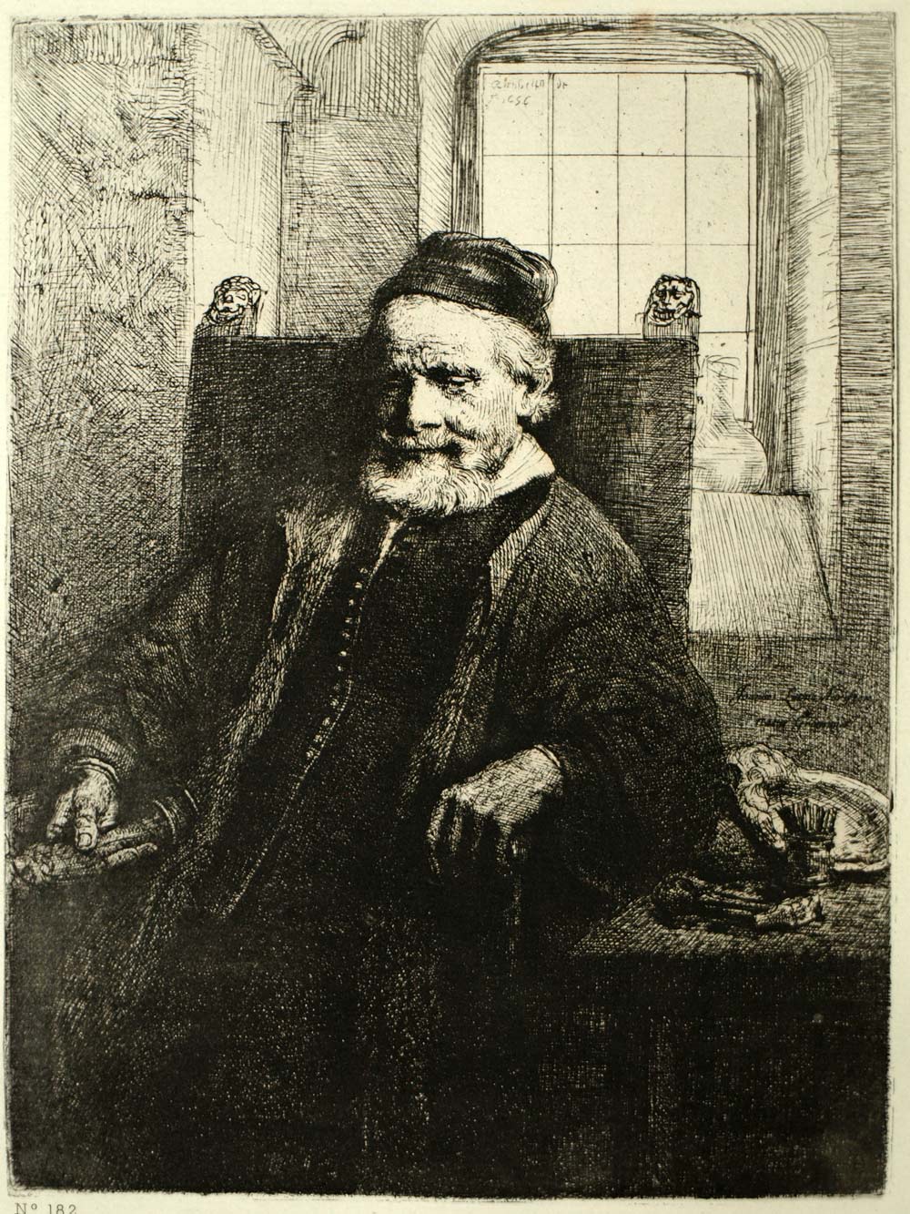 JAN LUTMA Grabado grabado de Rembrandt de 1880 