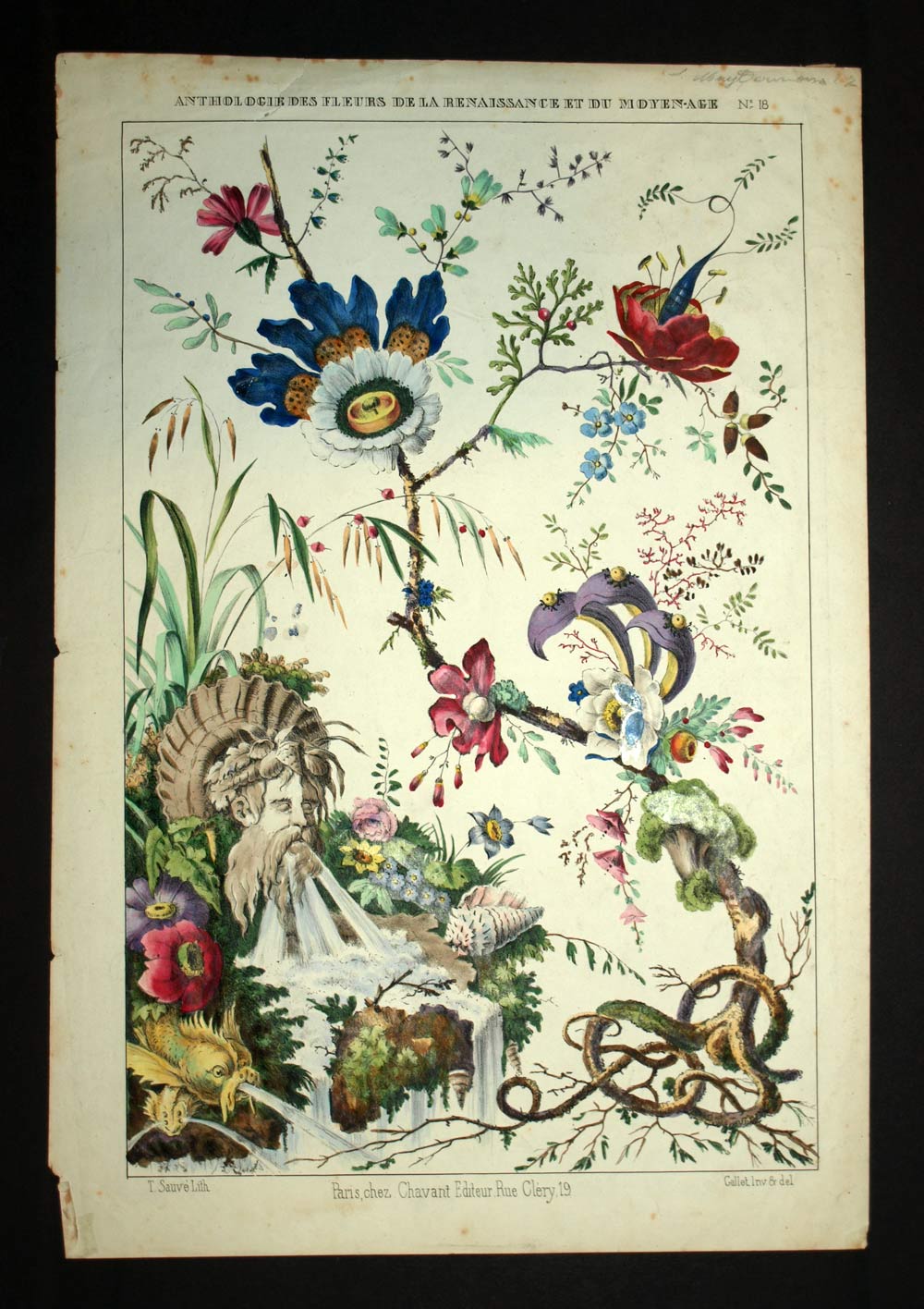 ANTHOLOGIE DES FLEURS de la renaissance et du Moyen-Age, illustration baroque 