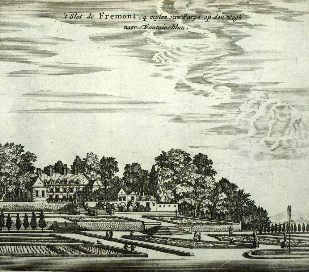LE CH&Acirc;TEAU DE FREMONT, Gravure estampe illustration de Van Meurs 1666. 