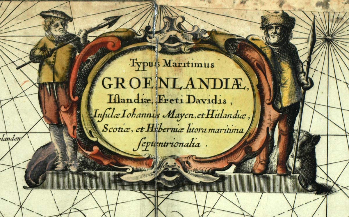 CARTE G&Eacute;OGRAPHIQUE&nbsp;MARINE DU GROENLAND ET D'ISLANDE par Nicolai Visscher 1690 
