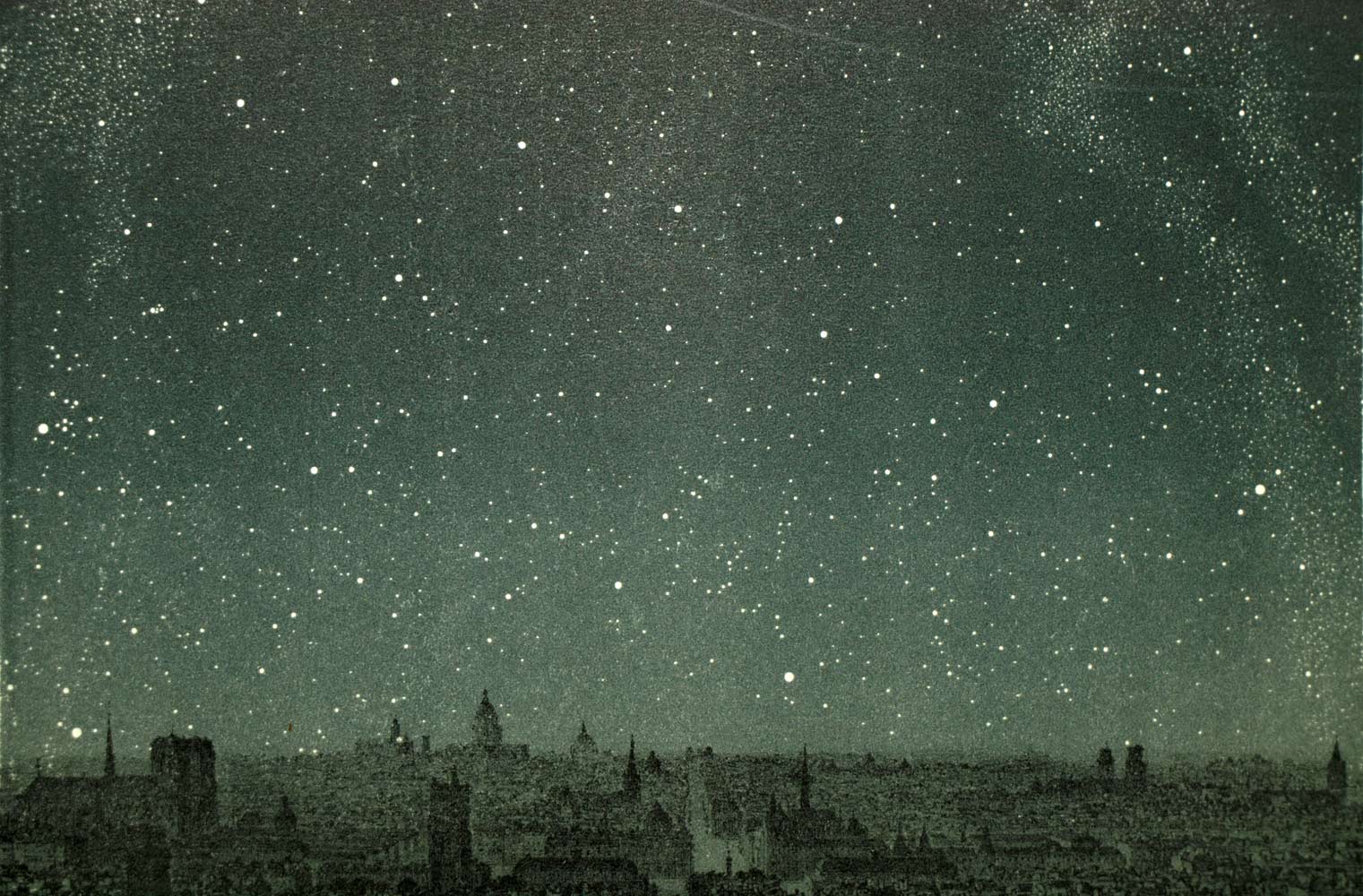 Litografia di The Star Night on Paris, sorteggio originale del 1877 