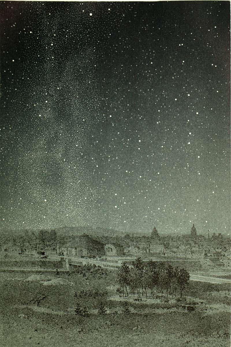 Litografía El cielo estrellado del Horizon París Draw de 1877 de 1877 