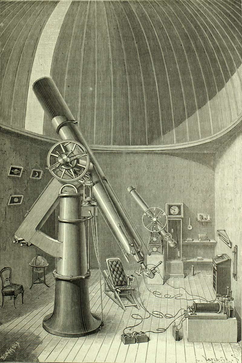Hèliogravure The Huggins Tulse Hill Telescope Original draw of 1877 