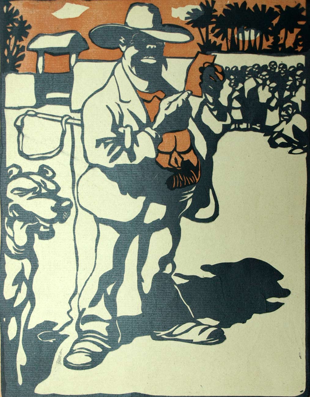 Trade of the Negroes Slavegism Original Lithography of Caran d'Ache 1902 