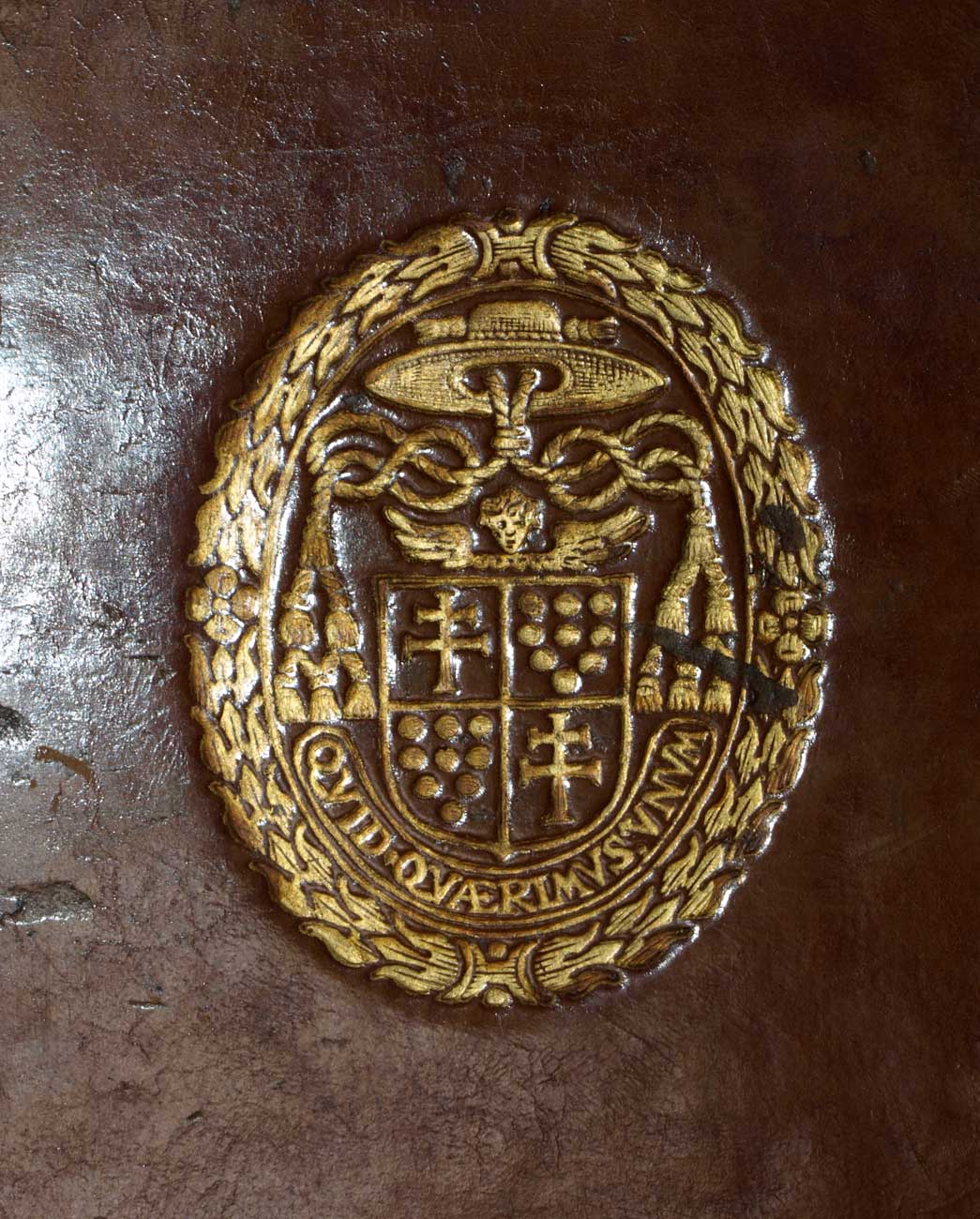 Juste Lipsius, Opera Antiqua, Plantin Moretus 1617-1630, reliure armoriée Blason Juste Lipsius, Opera Antiqua, Plantin Moretus 1617-1630, reliure armoriée Blason