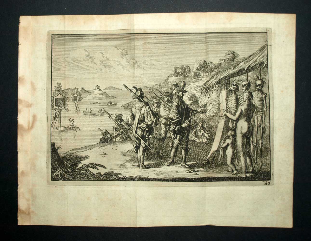 Voyage gravure de Van der Aa de 1706 HOLLANDAIS DEVANT UN RITE FUNÉRAIRE INDIEN Voyage gravure de Van der Aa de 1706 HOLLANDAIS DEVANT UN RITE FUNÉRAIRE INDIEN