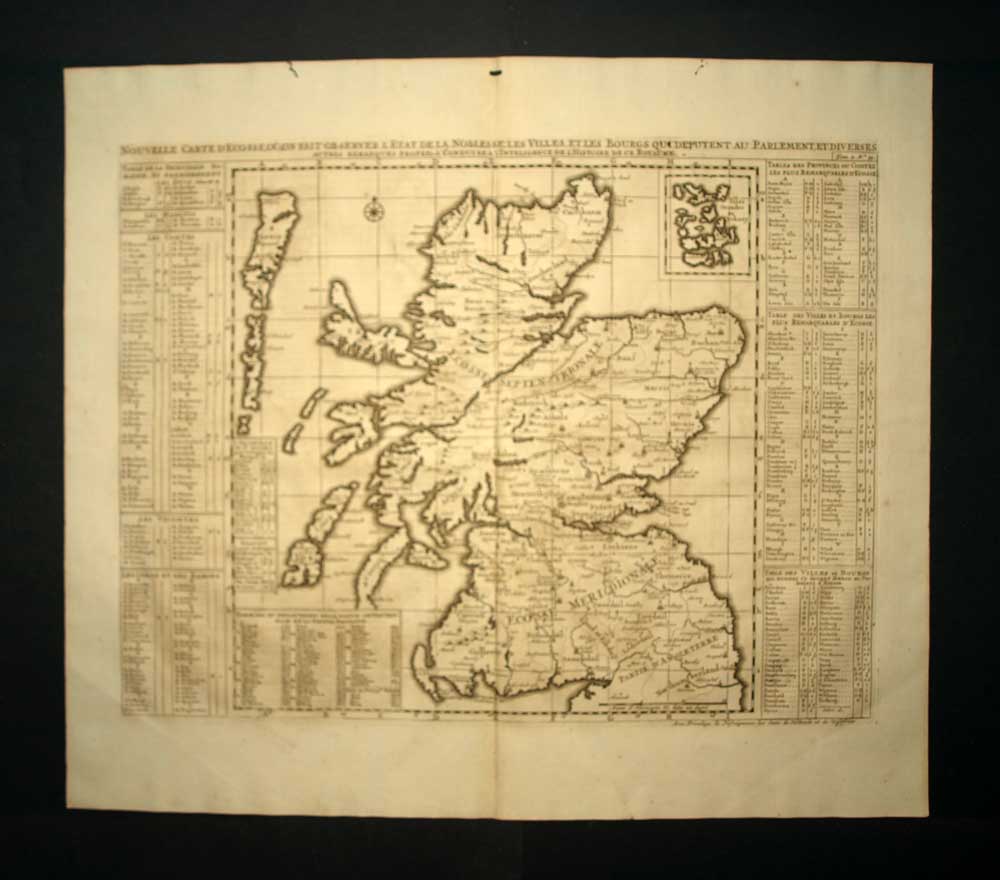 map OF SCOTLAND AND ITS ISLANDS engraving image print by Chatelain in 1720 map OF SCOTLAND AND ITS ISLANDS engraving image print by Chatelain in 1720