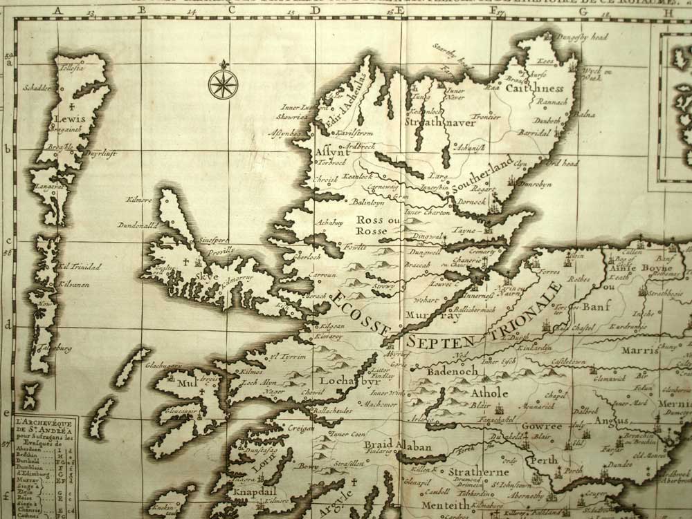 map OF SCOTLAND AND ITS ISLANDS engraving image print by Chatelain in 1720 map OF SCOTLAND AND ITS ISLANDS engraving image print by Chatelain in 1720