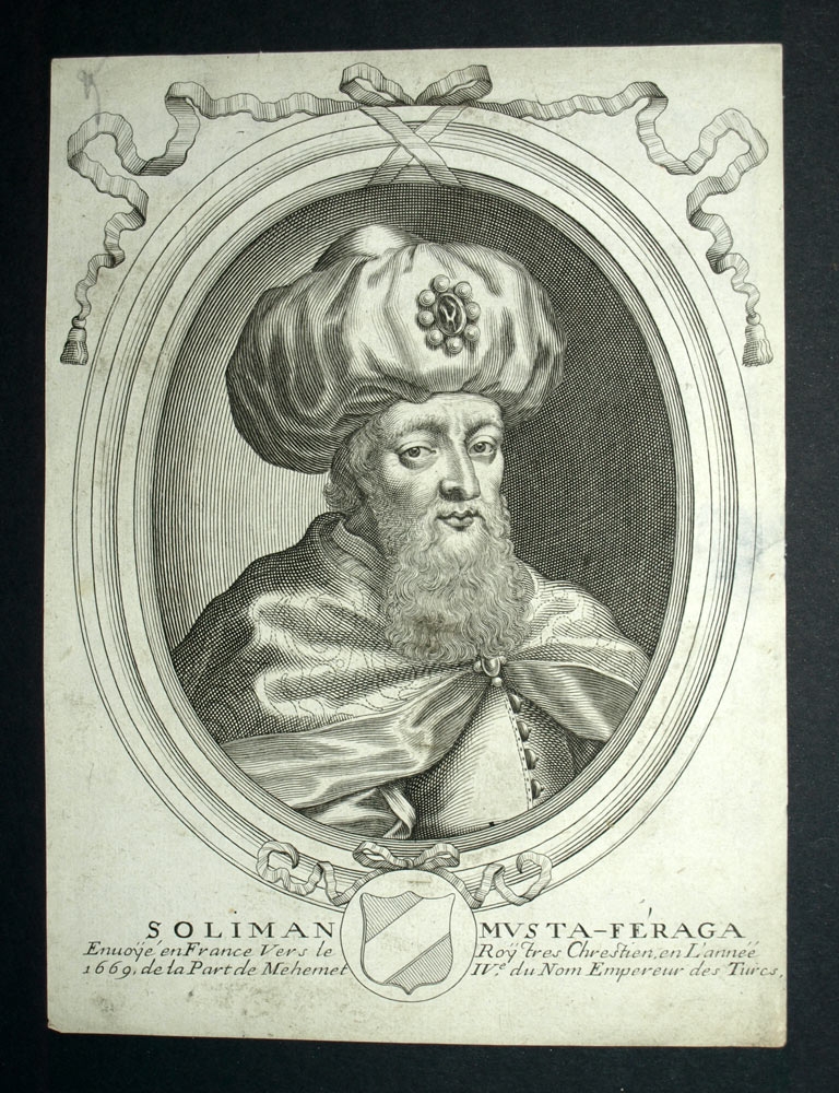 Gravure originale de 1683 de Soliman Musta-Feraga, Ambassadeur ottoman Gravure originale de 1683 de Soliman Musta-Feraga, Ambassadeur ottoman