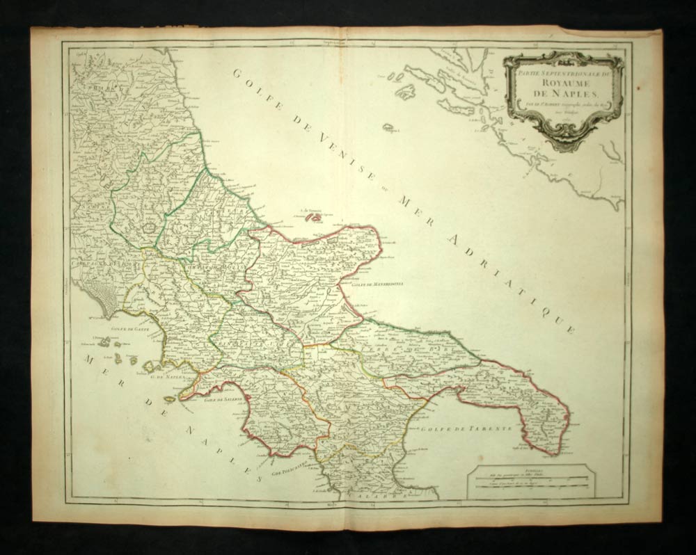 ITALIE ROYAUME DE NAPLES REGNO DI NAPOLI carte géographique ancienne map 1751 