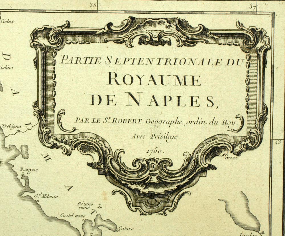 ITALIE ROYAUME DE NAPLES REGNO DI NAPOLI carte géographique ancienne map 1751 
