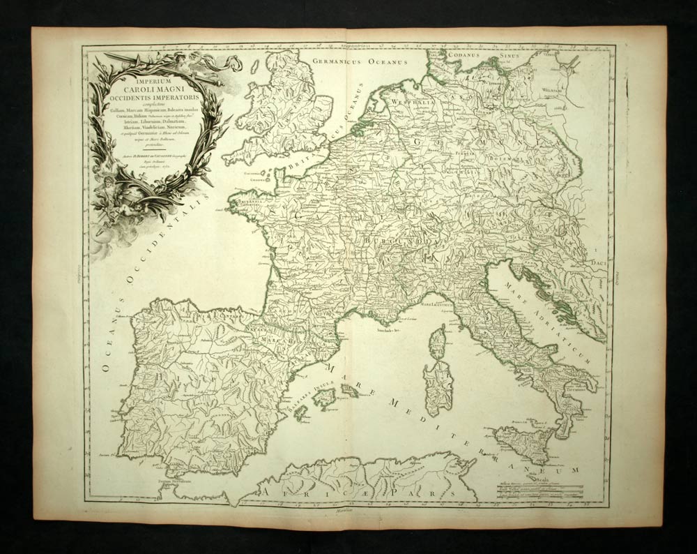 L'EMPIRE CAROLINGIEN HISTORIQUE carte géographique ancienne gravure 1752 old map L'EMPIRE CAROLINGIEN HISTORIQUE carte géographique ancienne gravure 1752 old map