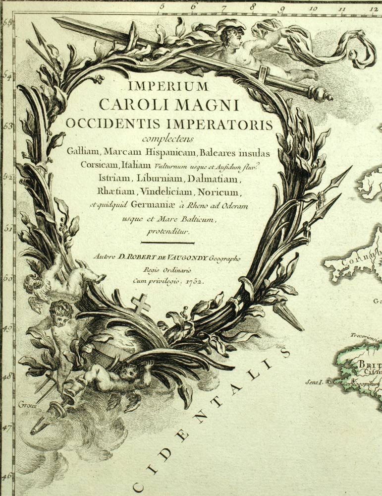 L'EMPIRE CAROLINGIEN HISTORIQUE carte géographique ancienne gravure 1752 old map L'EMPIRE CAROLINGIEN HISTORIQUE carte géographique ancienne gravure 1752 old map