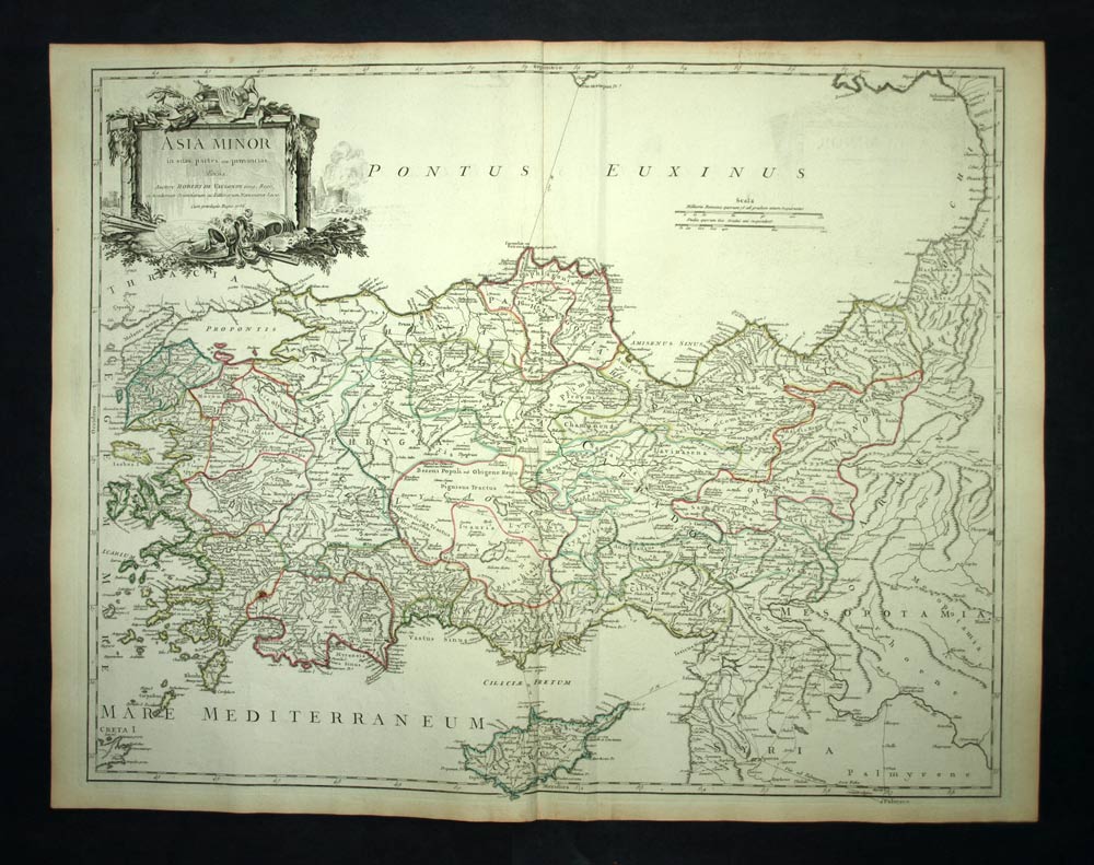 LA TURQUIE ET ILE DE CHYPRE carte géographique ancienne gravure 1756 antic map LA TURQUIE ET ILE DE CHYPRE carte géographique ancienne gravure 1756 antic map