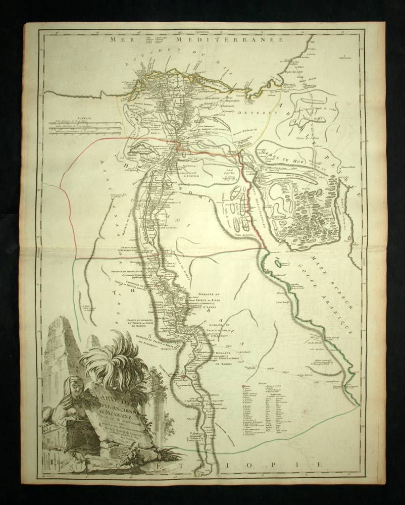 L'ÉGYPTE ET COUR DU NIL carte géographique ancienne gravure 1753 old antic map L'ÉGYPTE ET COUR DU NIL carte géographique ancienne gravure 1753 old antic map