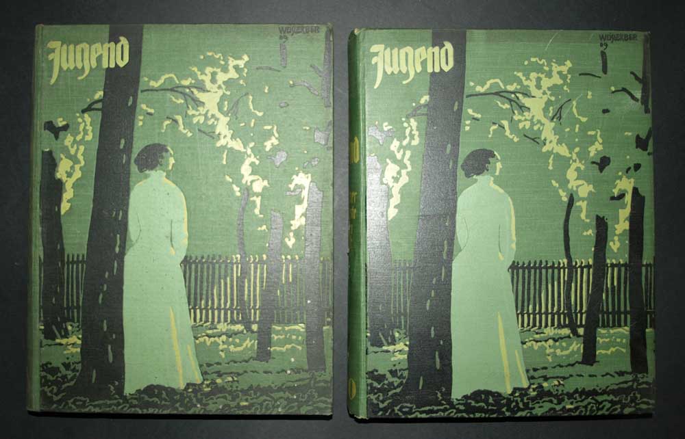 revue d'art allemande JUGEND Ann&eacute;e 1910 complete en reliure d'&eacute;dition 