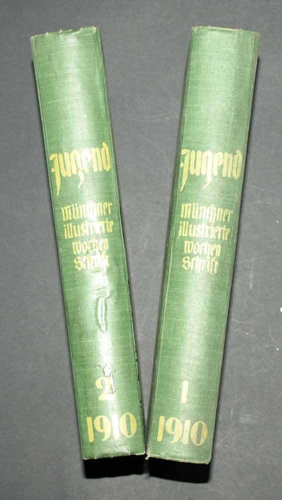 revue d'art allemande JUGEND Ann&eacute;e 1910 complete en reliure d'&eacute;dition 
